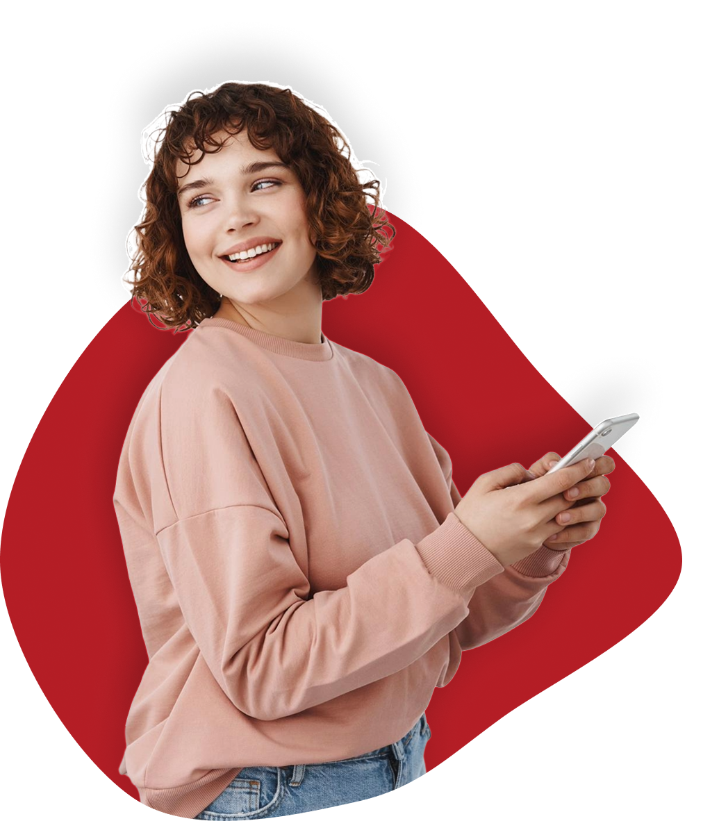 Cliente satisfeita usando nosso app